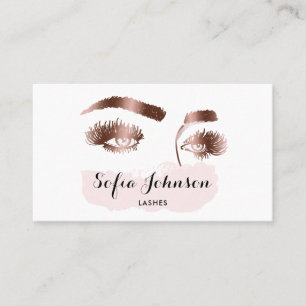 Carte De Visite Beau Lashes Rose Gold Foil Maquillage