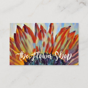 Carte De Visite Beau Tournesol Floral Fleuriste Jardin QR Code