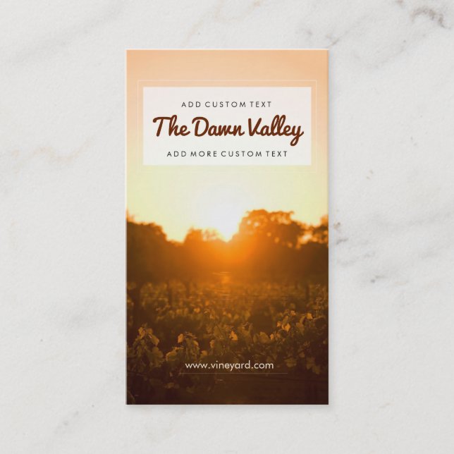 Carte De Visite Beau vignoble à Dawn Élégant vignoble (Devant)