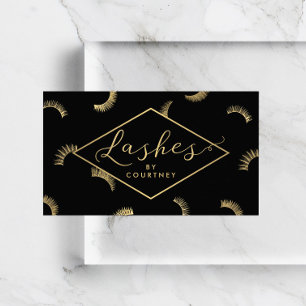 Carte De Visite Beaucoup de Lashes Motif Lash Salon Noir/Or