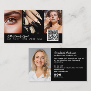 Carte De Visite Beauté / Cheveux / Cils / Ongles Code QR 4 photos
