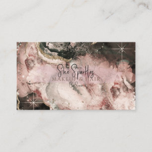 Carte De Visite Beauté Cosmique Galactique aux Reflets Roses et Fu