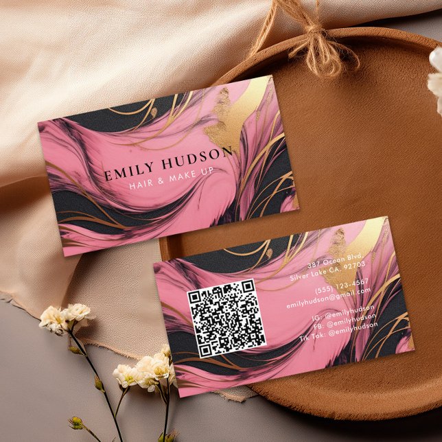 Carte De Visite Beauté de l'artiste maquillage des cheveux (Créateur téléchargé)