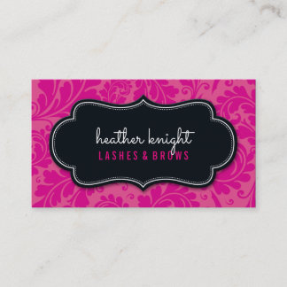 Carte De Visite BEAUTÉ élégant classe floraison noir magenta rose