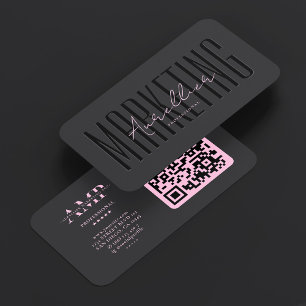Carte De Visite Beauté Esthétique Marketing Professionnel Noir Ros