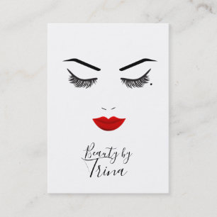 Carte De Visite Beauté Grain de Beauté Yeux Cils & Lèvres Rouges M