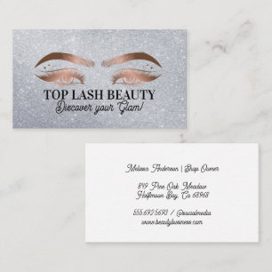 Carte De Visite Beauté Oeil Lashes   Parties scintillant  Arrière 