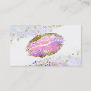 Carte De Visite *~* Beauté Rose or Pastel Parties scintillant Lips