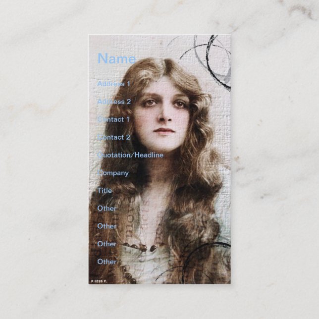 Carte De Visite Beauté vintage (Devant)