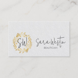 Carte De Visite Beautician Monogramme de Beauté