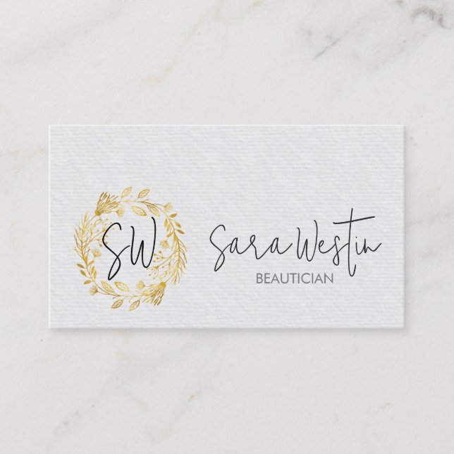 Carte De Visite Beautician Monogramme de Beauté  (Devant)