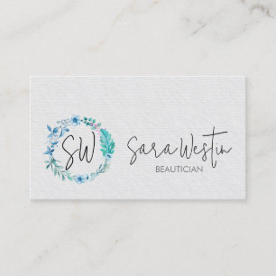 Carte De Visite Beautician Monogramme de Beauté