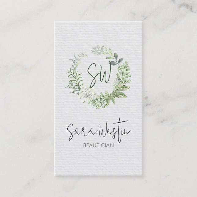 Carte De Visite Beauticier Beauty Consultant Fleur Monogramme Busi (Devant)
