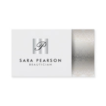 Beauticier élégant monogramme argent Damask