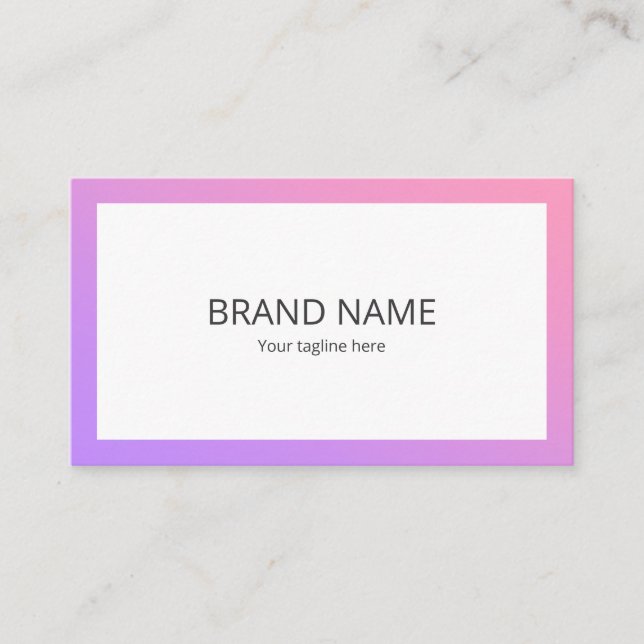 Carte De Visite Beautiful Simple Pink Purple Gradient Square Frame (Devant)