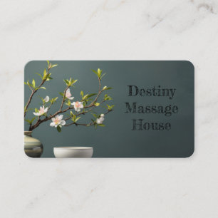 Carte De Visite Beautiful Zen Yoga massage with floral background