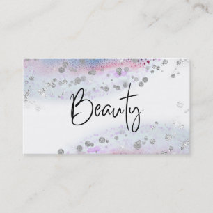 Carte De Visite *~* BEAUTY Blue Pastel Aquarelle Parties scintilla