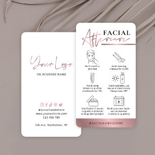Carte De Visite Beauty Cuivre Rose Gold Logo Faciale Aftercare