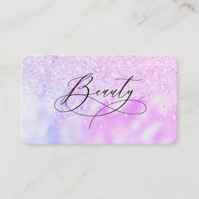 Carte De Visite ** BEAUTY Fancy Script Ombre Parties scintillant (Devant)
