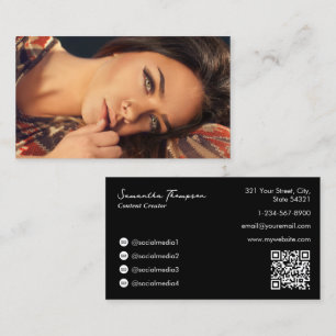 Carte De Visite Beauty Fashion Influencer Contenu Créateur Photo