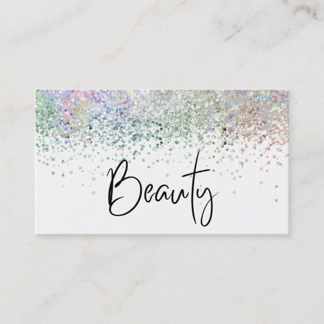 Carte De Visite *~* BEAUTY Hologram Holograph Pastel Parties scint (Devant)