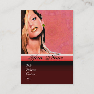 Carte De Visite BEAUTY MAKEUP ARTISTE monogramme rose topaz jaune