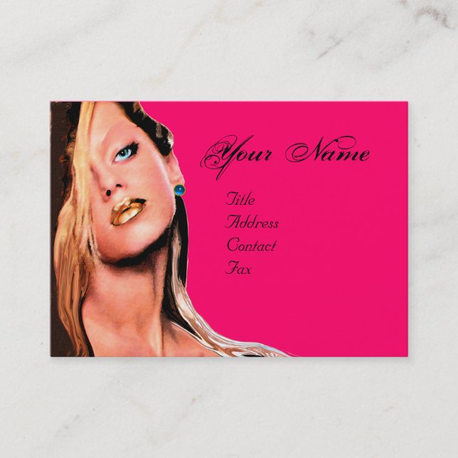 Carte De Visite BEAUTY MAKEUP ARTISTE, saphir bleu rose fuchsia (Devant)