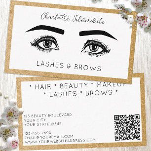Carte De Visite Beauty Maquillage Artiste Eyelashes code QR