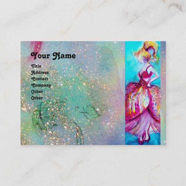 Carte De Visite BEAUTY MODE rouge rose bleu vert (Devant)