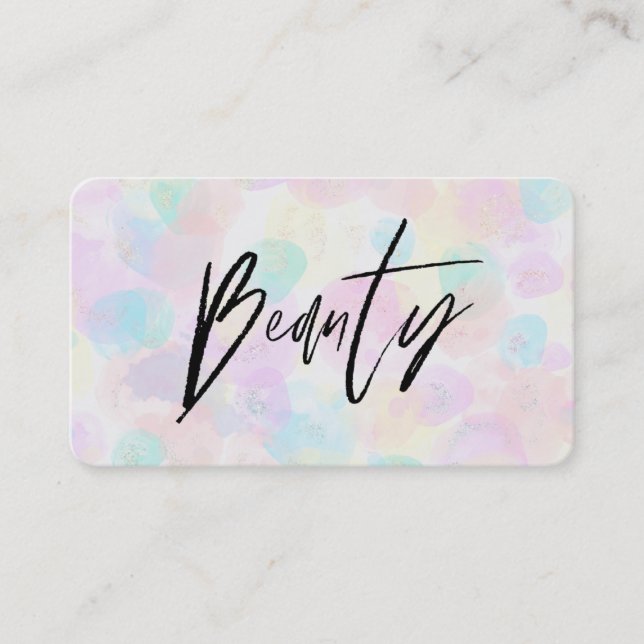 Carte De Visite *~* BEAUTY Pastel Abstrait Arc-en-ciel doux modern (Devant)