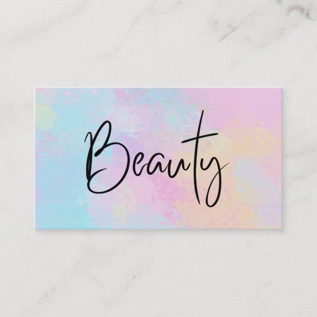 Carte De Visite *~* BEAUTY Pastel Girly Soft Joli Rainbow Modern (Devant)
