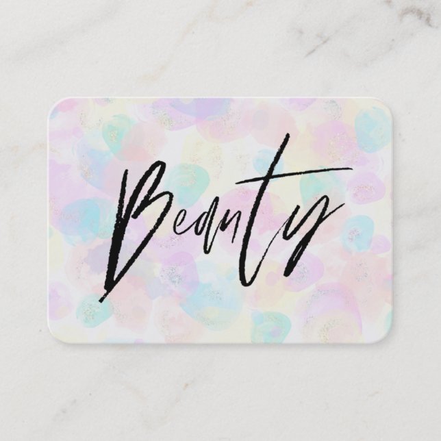 Carte De Visite * BEAUTY Pastel Soft Rainbow Moderne Abstrait (Devant)