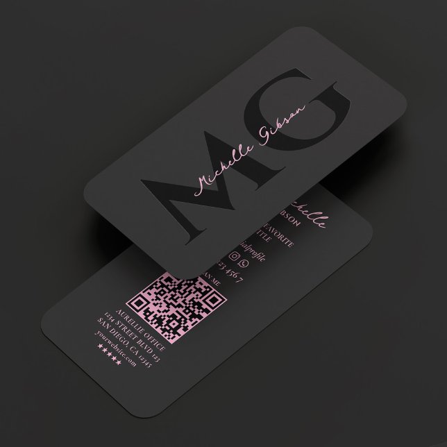Carte De Visite Beauty Professionnel esthétique Black Pink Marketi (Beauty Professional Aesthetic Black Pink Marketing Business Card
)