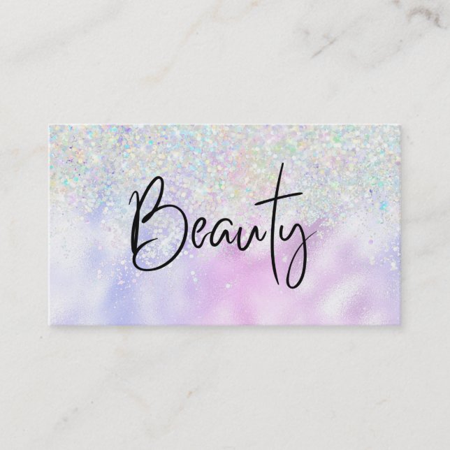 Carte De Visite *~* BEAUTY Rainbow Hologram Holograph Parties scin (Devant)