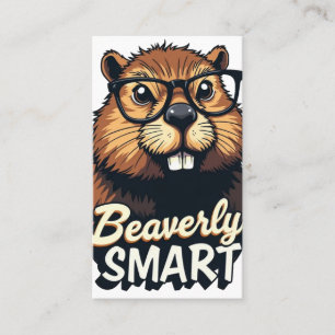 Carte De Visite Beaverly Smart - Drôle Castor avec lunettes Graphi