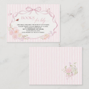 Carte De Visite Bébé aquarelle en fleurs papillon livres pour bébé