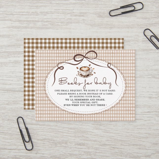 Carte De Visite Bébé aquarelle prépare du café  bébé fête boo (Devant/Arrière en situation)