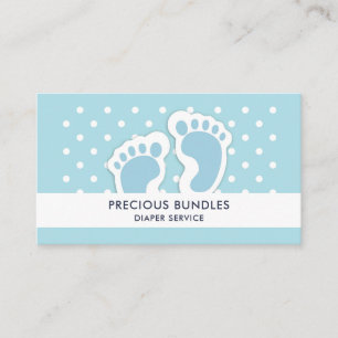 Carte De Visite Bébé bleu mou Pieds de garçon