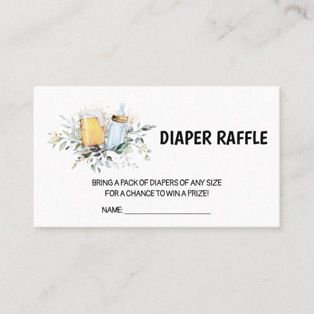 Carte De Visite Bébé brasse Baby shower tombola de couche (Devant)