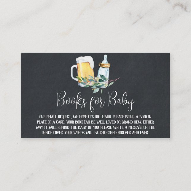 Carte De Visite Bébé brasse des livres de Baby shower pour bébé (Devant)