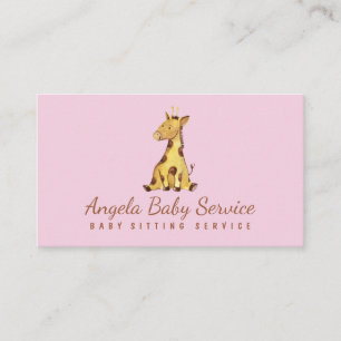 Carte De Visite Bébé girafe rose