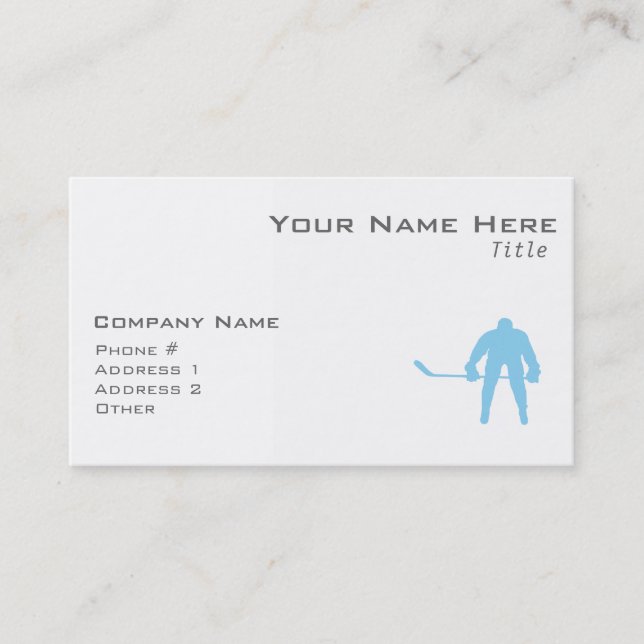 Carte De Visite Bébé Hockey Bleu (Devant)