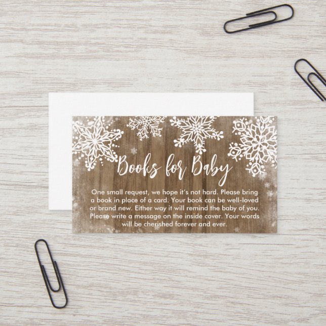 Carte De Visite Bébé il fait froid Dehors Baby shower Livres pour  (Devant/Arrière en situation)