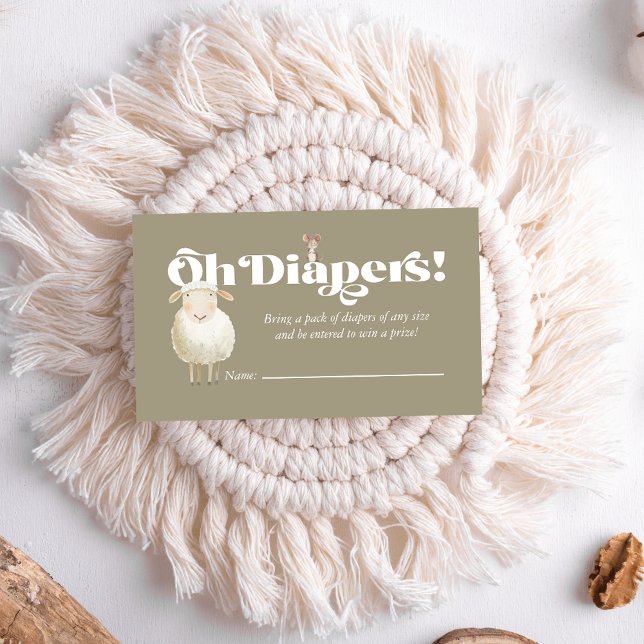 Carte De Visite Bébé mignon Animaux de ferme Déchets Raffle Encein (Créateur téléchargé)