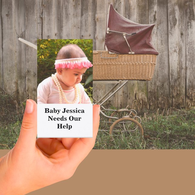 Carte De Visite Bébé Nom a besoin de notre aide Donate QR code Car (Créateur téléchargé)