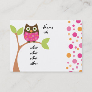 Carte De Visite Bébé rose intelligent de hibou