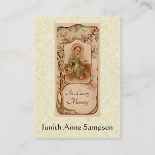 Carte De Visite Bébé saint commémoratif funèbre catholique Jé