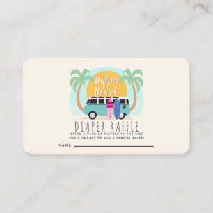 Carte De Visite Bébés à bord Van Twins Diaper Raffle