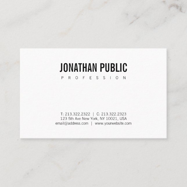 Carte De Visite Bed & Breakfast tendance Plain élégant design mini (Devant)