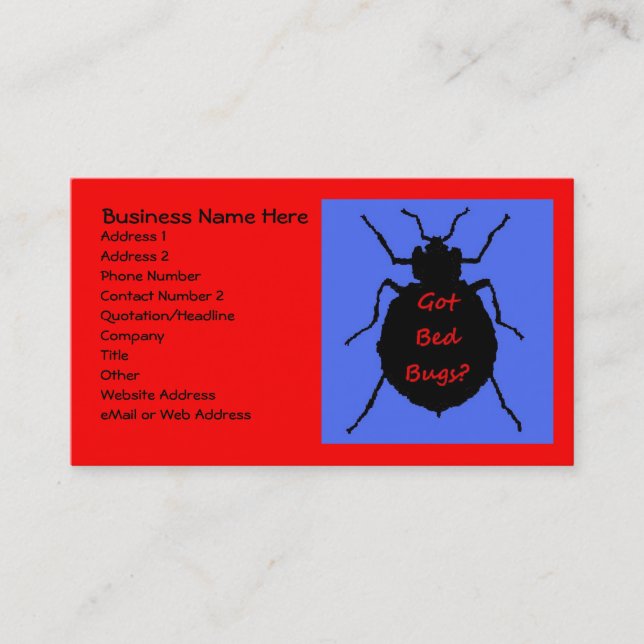 Carte de visite Bed Bug (Devant)